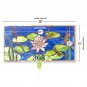 Artisan Stained Glass Transom Window Dragonflies, Cattails & Lily Pads 28" x 14"
