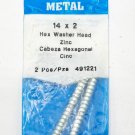 Hillman 2-Pack #14 x 2-in Zinc Socket Hex-Drive Sheet Metal Screws - NEW Hillman 2-Pack #14 x 2-in Zinc Socket Hex-Drive Sheet Metal Screws - NEW