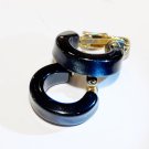 MCM 50's Black Moonglow Lucite Chunky Squared Hoop Earrings w/ Gold-tone Clips MCM 50's Black Moonglow Lucite Chunky Squared Hoop Earrings w/ Gold-tone Clips