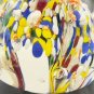 Millefiori Confetti Multicolor Controlled Bubble, 2" Art Glass Paperweight