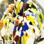 Millefiori Confetti Multicolor Controlled Bubble, 2" Art Glass Paperweight