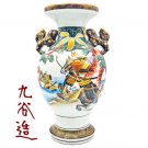 Gilt Japanese Vase Kaga Kutani Tzo (Tsukuru) c. 1868 Kamakura Shogunate Pictoral