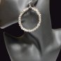 Comet Argent Light & Dark Crystal Beaded Silver French Wire Hoop Earrings