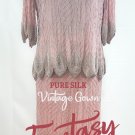 Vintage Fantasy by Lisa Kane, Silver-Beaded, Pink Pure Silk Chiffon Dress L /36" Vintage Fantasy by Lisa Kane, Silver-Beaded, Pink Pure Silk Chiffon Dress L /36"