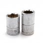 Vintage GREAT NECK Shallow Socket Pair - 13mm 6-Pt 1/4" Dr  & 7/16 12-Pt 3/8" Dr