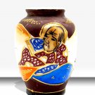 Miniature Moriage Immortals Portrait Vase 2.5" from 1940's Era Occupied Japan