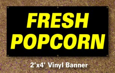 Fresh Popcorn Banner 2x4 ft