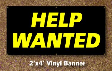 Help Wanted Banner 2x4 ft