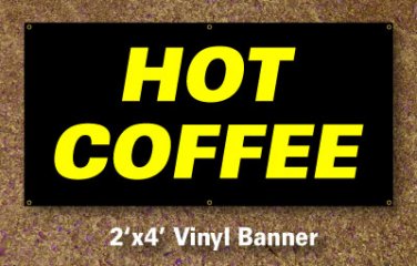 Hot Coffee Banner 2x4 ft