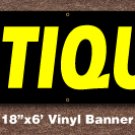 Antiques Banner 18 inch x 6 ft
