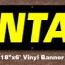 Rentals Banner 18 inch x 6 ft