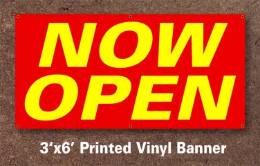 Now Open Banner 3x6 ft