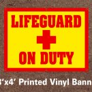 Lifeguard On Duty Banner 3x6 ft