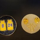 Lakers KOBE BRYANT #8 & #24 Jersey 3D KB LAPEL PIN 1.75" Multicolor Limited Ed