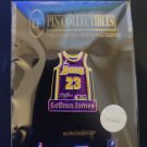 Los Angeles Lakers  LeBron James #23 Purple Jersey Hat Lapel Pin 1.25" Signature