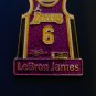 Los Angeles Lakers  LeBron James #6 Purple Jersey Hat Lapel Pin 1.25" Signature