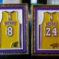 Los Angeles Kobe Bryant Retired #8 & #24 Jersey 3-D  Frame Lapel Pin Set Display Case