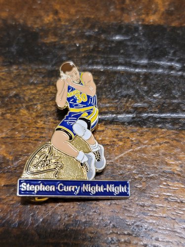 Golden State Warriors Stephen Curry  Night-Night Lapel  Pin 1.75"