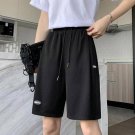 High Waisted Loose Drawstring Black Biker Shorts No reviews