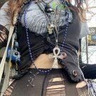 Y2K Black Button-Up Frill Mini Vest