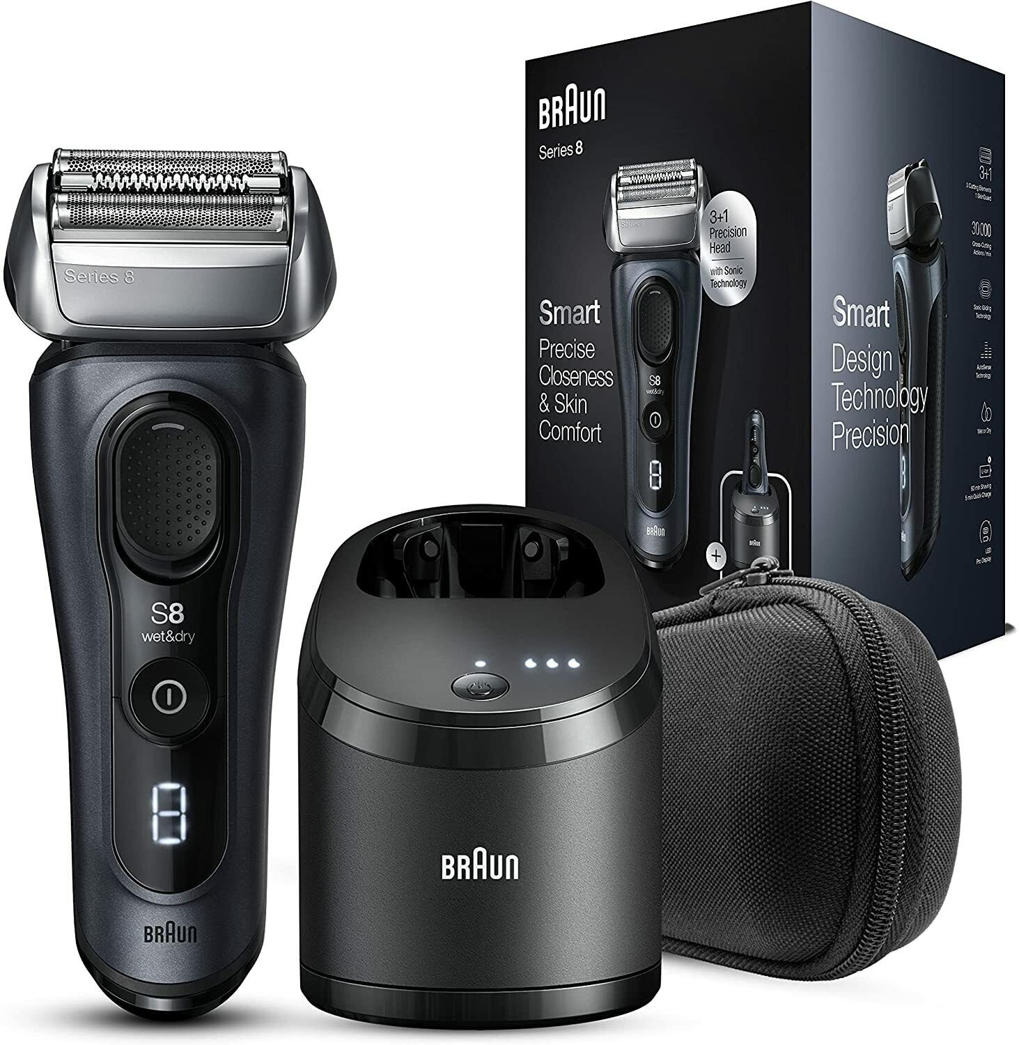 Braun Series 8 Shaver Electric Man Wireless Technology Sonic,3en1