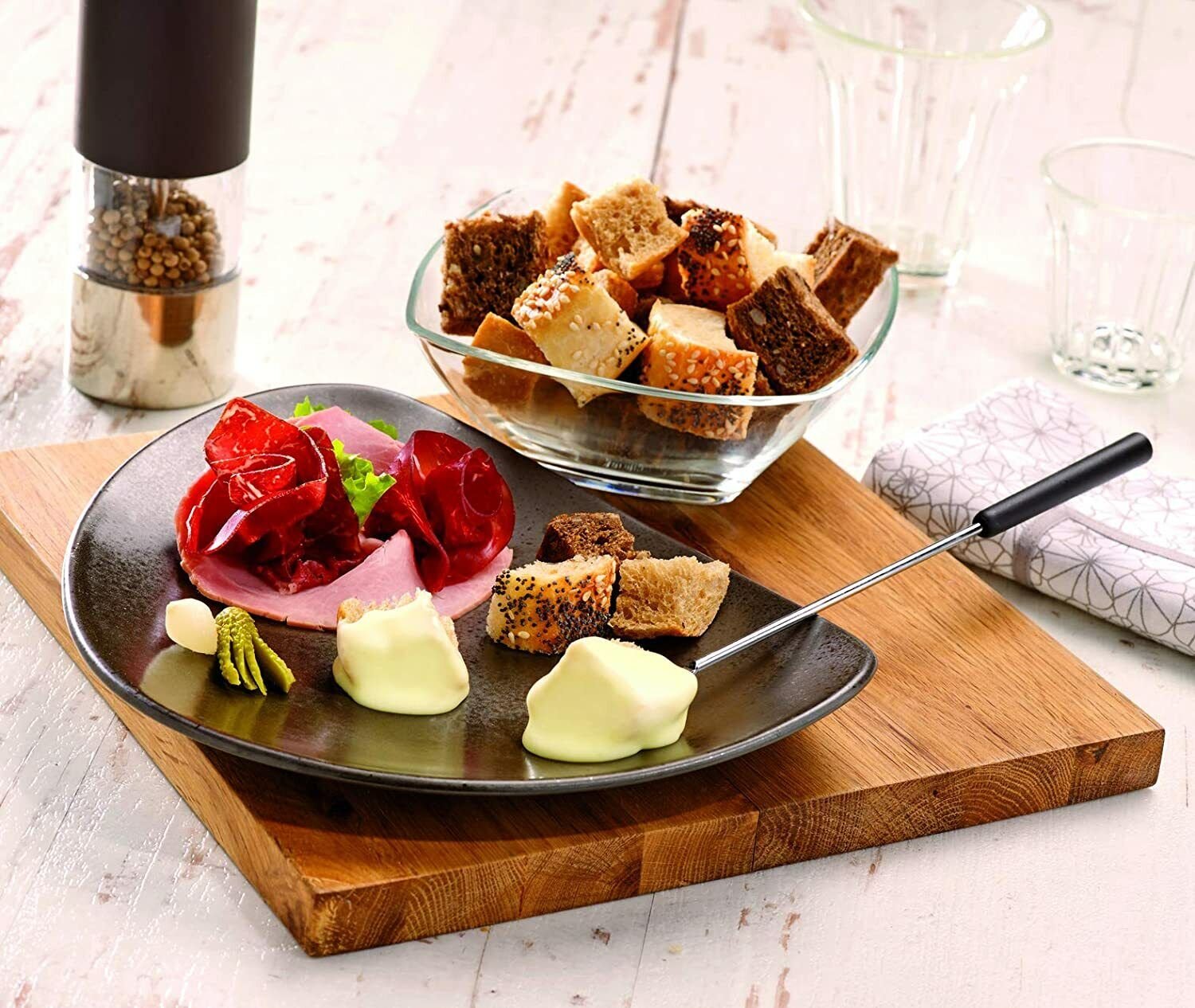 Fonduta Tefal Simply Invent - Tegame Blu Con 8 Forchette E 5 Ciotole - Foto 3