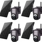 Xega 4 Pack Wireless Outdoor Solar Security Camera, 2K Home Security Camera