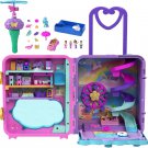 Polly Pocket Vacation Suitcase on Wheels Chest with Dolls and Accessories,