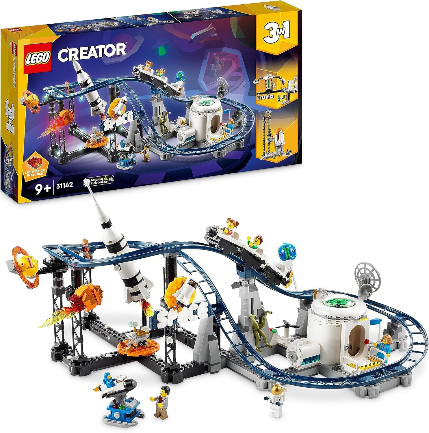 Lego 31142 Creator 3in1 Space Roller Coaster, Free Fall Tower or Merry-Go