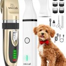 oneisall Dog Hair Clipper Kit & Dog Paw Trimmer, 2 in 1 Pet Grooming Kit for
