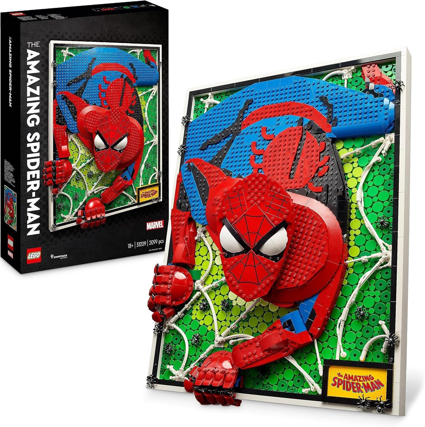 LEGO Art The Amazing Spider-Man 3D Wall Set, Buildable Canvas Poster,
