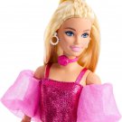 Barbie Deluxe Style Doll No. 5 wearing a metallic pink outfit with blonde hair,
