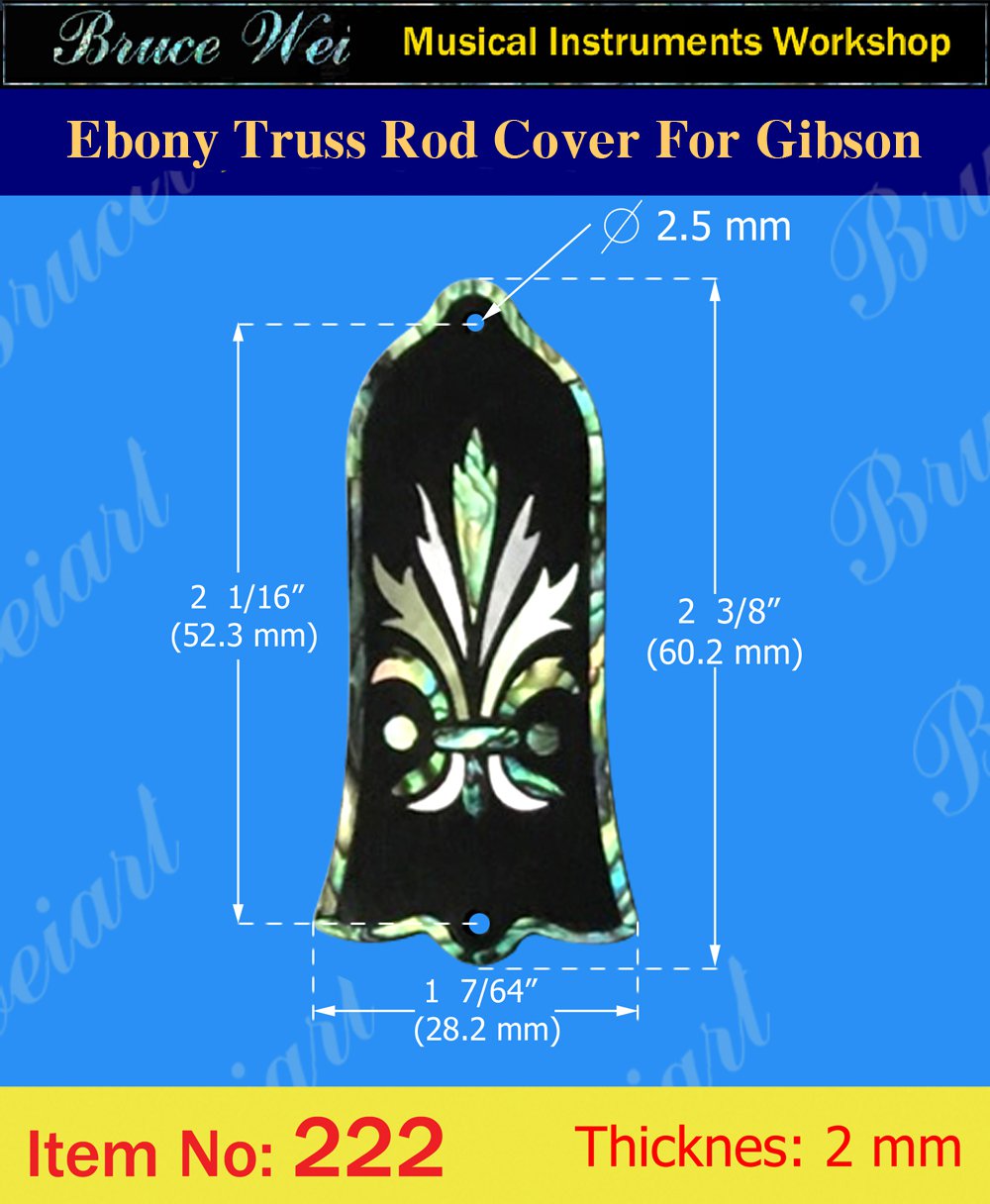 Bruce Wei, Macassar Ebony Truss Rod Cover Fit Gibson ( 222 )