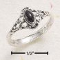 RG007-STERLING SILVER ELONGATED BLACK MARQUIS WITH SCROLL