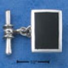 RG019-STERLING SILVER GENUINE ONYX CUFF LINKS