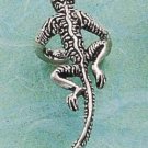 RG026-STERLING SILVER ANTIQUED TEXTURED GECKO EAR CUFF