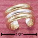 RG027-STERLING SILVER GOLD FILLED TWO TONE 5MM RIBBED EAR CUFF