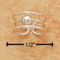 RG030-STERLING SILVER TRIPLE WIRE EAR CUFF WITH ENTER SILVER SPACER BEAD