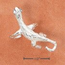 RG032-STERLING SILVER TEXTURED LIZARD WITH BLUE CRYSTAL EYES EAR CUFF