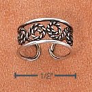RG033-STERLING SILVER ANTIQUED ROPED SWIRLS EAR CUFF