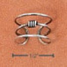 RG038-STERLING SILVER TRIPLE ROW WITH SINGLE CENTER COIL EAR CUFF
