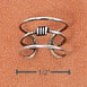RG038-STERLING SILVER TRIPLE ROW WITH SINGLE CENTER COIL EAR CUFF