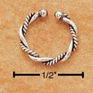 RG123-STERLING SILVER ANTIQUED PLAIN AND COILED TWIST BELLY CLIP