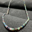 25 Carat Natural Ethiopian Multicolor Black Welo Opal Bead Gemstone Necklace