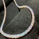 36.4 Carat Natural Ethiopian Blue Welo Opal Bead Gemstone Necklace AAA Fire Opal