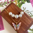 Barbie Fairytopia Mermaidia Pendant Enamel Butterfly Necklace