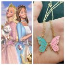 Barbie Princess and the Pauper Matching Friendship Butterfly Pendants Set
