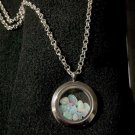 Ethiopian Welo Blue Fire Opals Pendant Glass Locket Necklace AAA Grade Gemstones