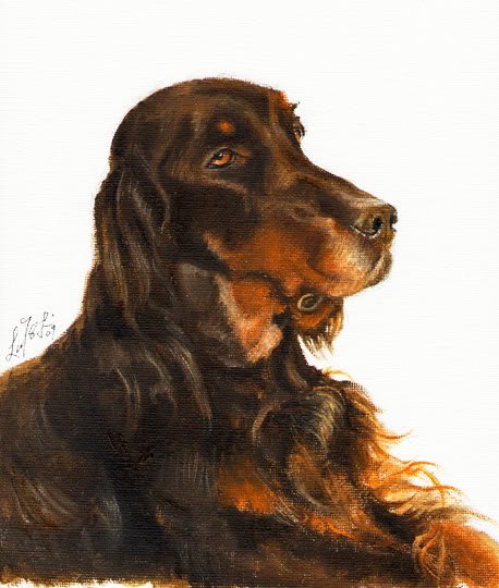 â
Original Oil DOG Art Portrait Painting GORDON SETTER