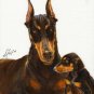 ★ Original Oil DOG Portrait Painting DOBERMAN PINSCHER